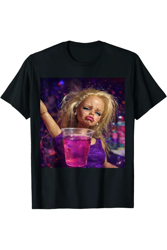 Funny Distressed Doll Face Meme Sarcastic Humor Gift T-Shirt