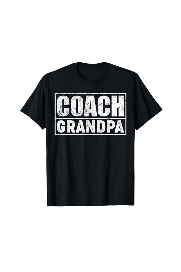 Funny Distressed Text Coach Grandpa T-Shirt for Father's Day Gift