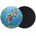 thumbnail image 1 of Funny Diving Giraffe Coasters Set of 2, Absorbent Coasters for Drinks, Ocean Coastal Coral Fish Marine Life Coaster for Desk Coffee Table Protection, Home Decor House Warming Gifts 4", 1 of 8
