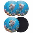 thumbnail image 1 of Funny Diving Pig Coasters Set of 4, Absorbent Coasters for Drinks, Ocean Sea Coastal Coral Fish Marine Life Coaster for Desk Coffee Table Protection, Home Decor House Warming Gifts 4", 1 of 8