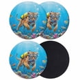 thumbnail image 1 of Funny Diving Tiger Coasters Set of 4, Absorbent Coasters for Drinks, Ocean Sea Coastal Coral Fish Marine Life Coaster for Desk Coffee Table Protection, Home Decor House Warming Gifts 4", 1 of 8