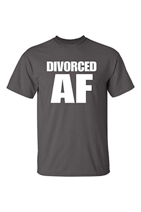 Funny Divorced AF Adult Unisex Short Sleeve T-Shirt-Charcoal-Small
