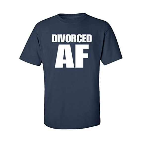 Funny Divorced AF Adult Unisex Short Sleeve T-Shirt-Navy-6XL