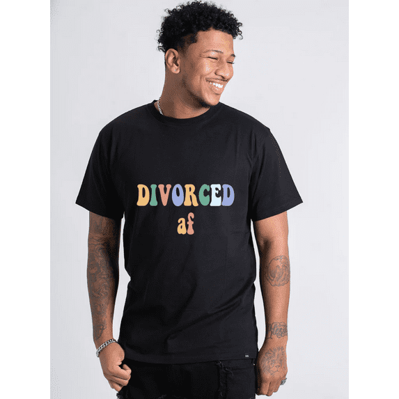 Funny Divorced AF Quote Sarcastic Break Up Humor Celebration Gift Unisex T-Shirt, for men & women, up to size 5XL