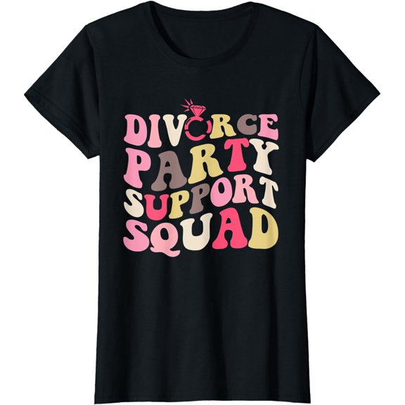 Funny Divorced Art For Men Women Support Squad Divorce Party T-Shirt