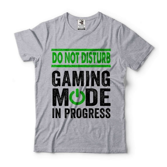 Funny Do Not Disturb Shirt Gaming Mode T-Shirt Gaming Gifts Gamer Gift Ideas Funny Gamer Shirt (Medium Grey)