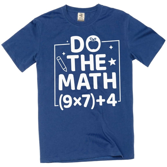 Funny Do the math Meme T-shirt 6-7 Six Seven 67 popular meme Tee Shirt (Large Navy Blue)