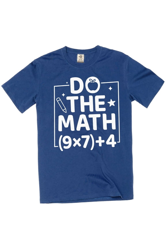 Funny Do the math Meme T-shirt 6-7 Six Seven 67 popular meme Tee Shirt (X-Large Navy Blue)