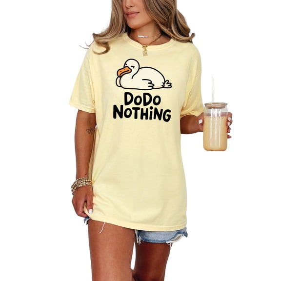 Funny Dodo Nothing T-Shirt, Lazy Dodo Bird Tee, Cute Animal Graphic Shirt, Relaxed Dodo Apparel, Fun Casual Wear, Unique Gift Idea, Butter Comfort Colors T-Shirt, 3XL