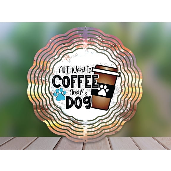 Funny Dog 10 Inch Metal Double-Sided Rotating Wind Spinner - Humorous Garden Yard Decor, Double Sided Metal Spinner, No Battery, Easy Hanging Outdoor Decor.