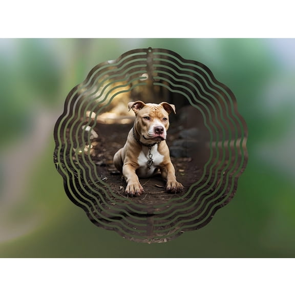 Funny Dog 10 Inch Metal Double-Sided Rotating Wind Spinner - Humorous Garden Yard Decor, Double Sided Metal Spinner, No Battery, Easy Hanging Outdoor Decor.