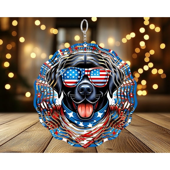 Funny Dog 10 Inch Metal Double-Sided Rotating Wind Spinner - Humorous Garden Yard Decor, Double Sided Metal Spinner, No Battery, Easy Hanging Outdoor Decor.