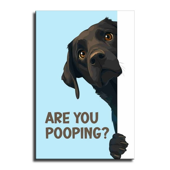 Funny Dog Cat Bathroom Canvas Wall Art Are You Pooping Poster Cute Animal Poster  Canvas Print Artwork for Toilet Nursery Decor