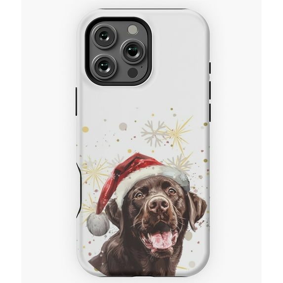 Funny Dog Christmas Brown Labrador Pet Phone Case for iPhone 16 15 14 13 12 11 Pro Max