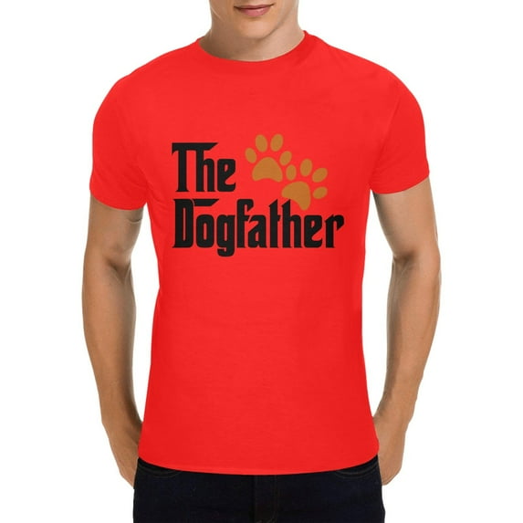 Funny Dog Dad C-T shirt, The Dogfather C-T shirt,Fathers Day GifC-T shirt Birthday Gifts for Men, Red