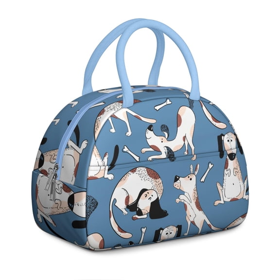 Funny Dog Face Lunch Bag – Cartoon Print with Artistic Background
