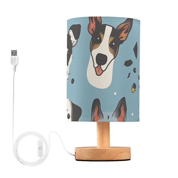 Funny Dog Faces Table Lamp with USB Port LED Warm Light Lamp Night Light Home Decor