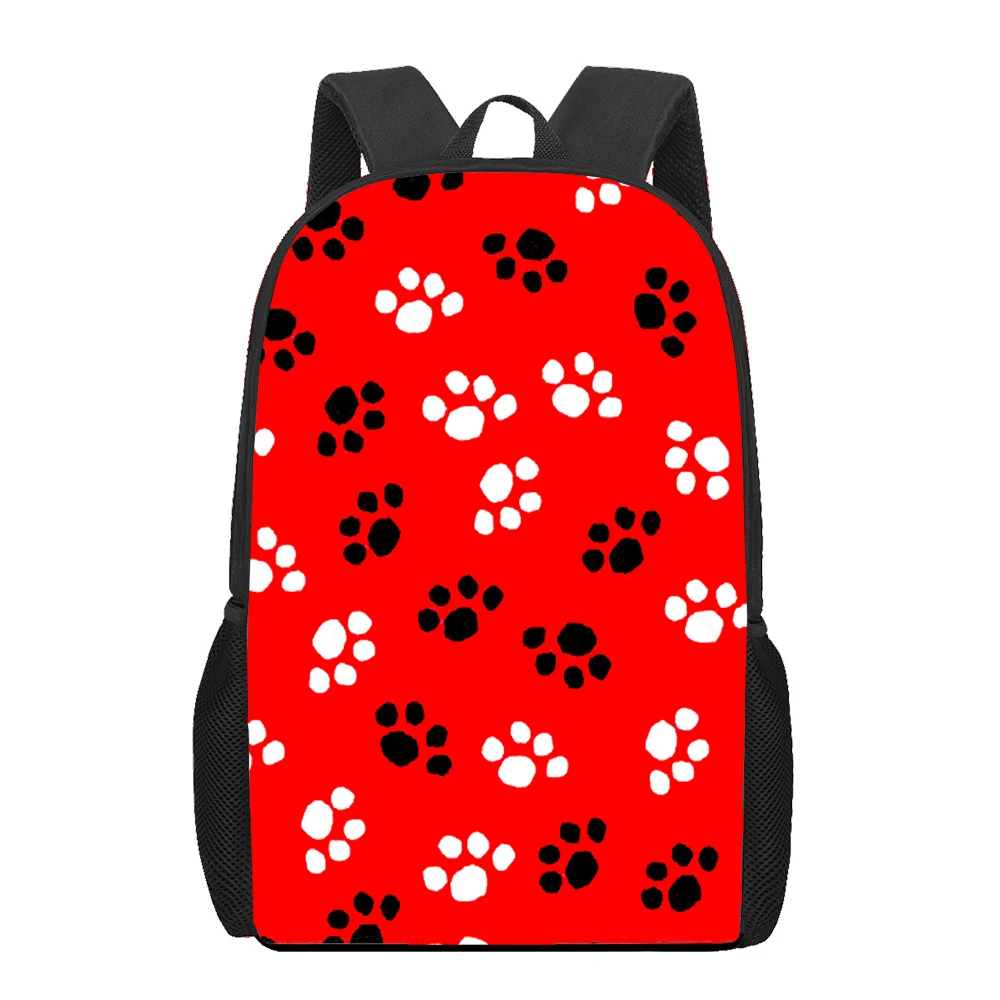 Funny Dog Footprint Paw Print Backpack for s Book Bag Teenager Casual ...