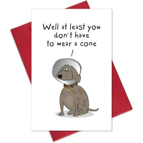 FacoFaco Funny Dog Get Well Soon Card Gift, Humor Speedy Surgery Recovery Card for Him Her Friends