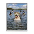 thumbnail image 1 of Funny Dog Goggles Swimming Bay Animals & Insects Graphic Art Gray Framed Art Print Wall Art, 1 of 7