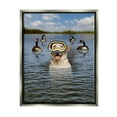thumbnail image 1 of Funny Dog Goggles Swimming Bay Animals & Insects Graphic Art Luster Gray Framed Art Print Wall Art, 1 of 6