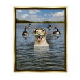 thumbnail image 1 of Funny Dog Goggles Swimming Bay Animals & Insects Graphic Art Metallic Gold Framed Art Print Wall Art, 1 of 6