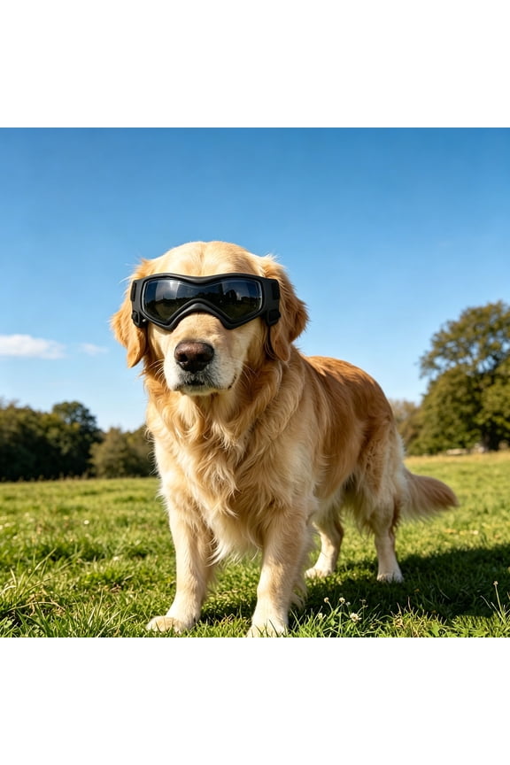 Funny Dog Goggles for Large Dogs, UV401 Soft Frame Dog Sunglasses for Outdoor, Waterproof Dog Eye Protection Black Glasses for Riding Black Pink Red