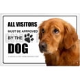 thumbnail image 1 of Funny Dog Golden Retriever Pet Lover Metal Tin Sign All Visitors Must Be Approved Poster A House is Not A Home Funny Animal Wall Art Dog Signs Birthday Housewarming Sign Gift 12x8 Inches, 1 of 6