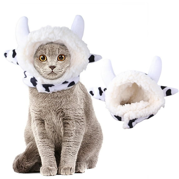 Funny Dog Hat Milk Cow Cross-Dress Headwear Cosplay Cat Headdress Costume Cap Pet Headgear Photo Props