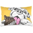 thumbnail image 1 of Funny Dog with Ice Cream Velvet Oblong Lumbar Plush Throw Pillow Cover/Shams Cushion Case - 20x36in - Decorative Invisible Zipper Design for Couch Sofa Pillowcase Only, 1 of 7