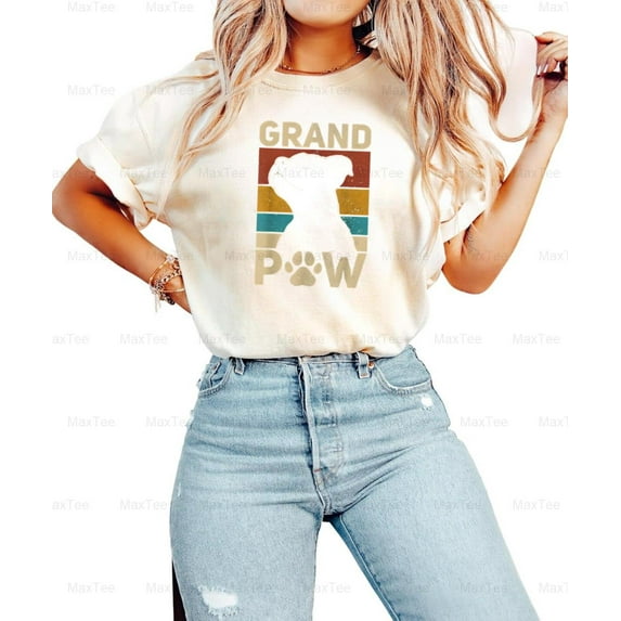 Funny Dog Lover Grandpaw Grandpa Pet Humor Family Gift Comfort Color T-Shirt, Up to Size 4XL