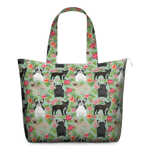 Funny Dog Lover’s Travel Duffel, Cartoon Puppy Print Tote, Lightweight Weekender for Pet Enthusiasts