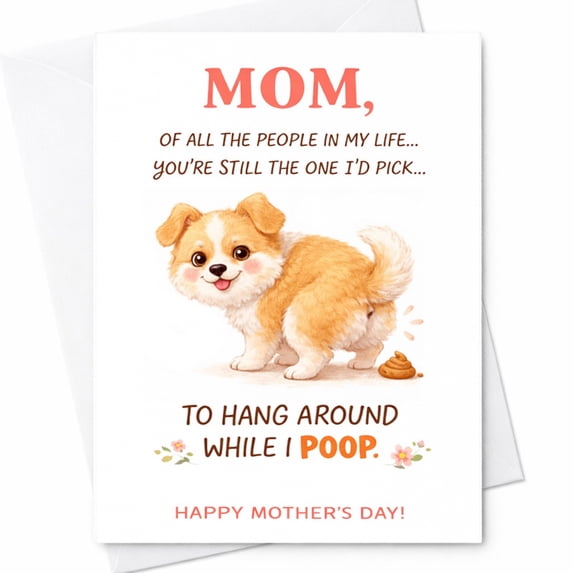 Funny Dog Mom Greeting Card With Envelope For Mother's Day