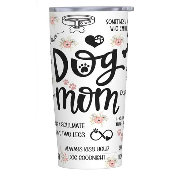 Funny Dog Mom Tumbler Thermal Insulated Travel Coffee Mug Cup Birthday Father Day Daddy Gifts 20 OZ