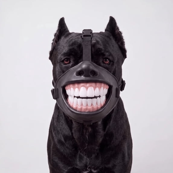 Funny Dog Muzzle with Teeth for Halloween, 3D Teeth Design for ...