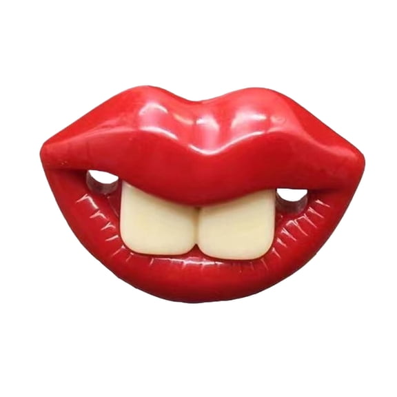 Pet Toys Teething Silicone Pacifier Toy for Dogs – Funny Red Lips Dog Teether for Oral Health Calming Training Indoor & Outdoor Play 1pc