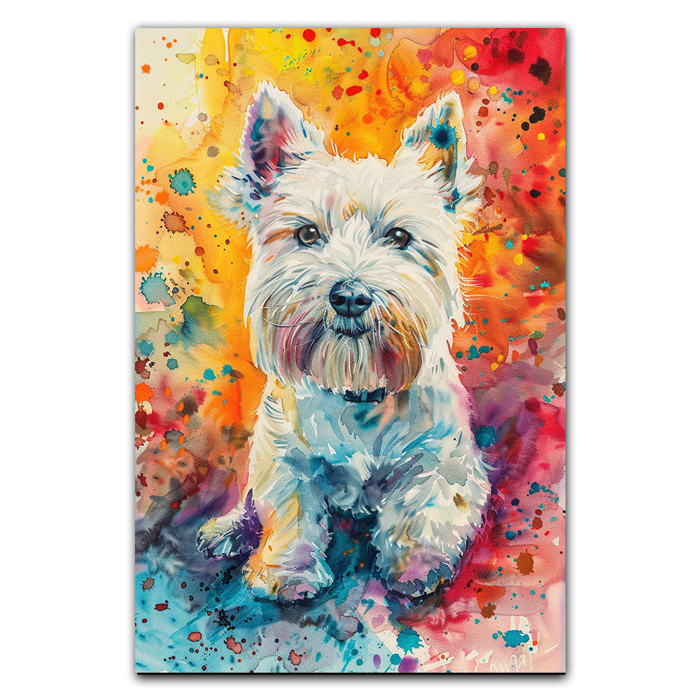 Funny Dog Painting,West Highland White Terrier Dog Art Wall Decor ...