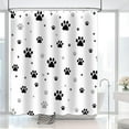 thumbnail image 1 of Funny Dog Paw Print Shower Curtain for Bathroom, Black Gray Dog Claw Footprint Creative Modern Shower Curtain Set Waterproof Fabric Bathtubs Curtain Decor Washable with 12 Hooks, 72x72 inches, 1 of 5