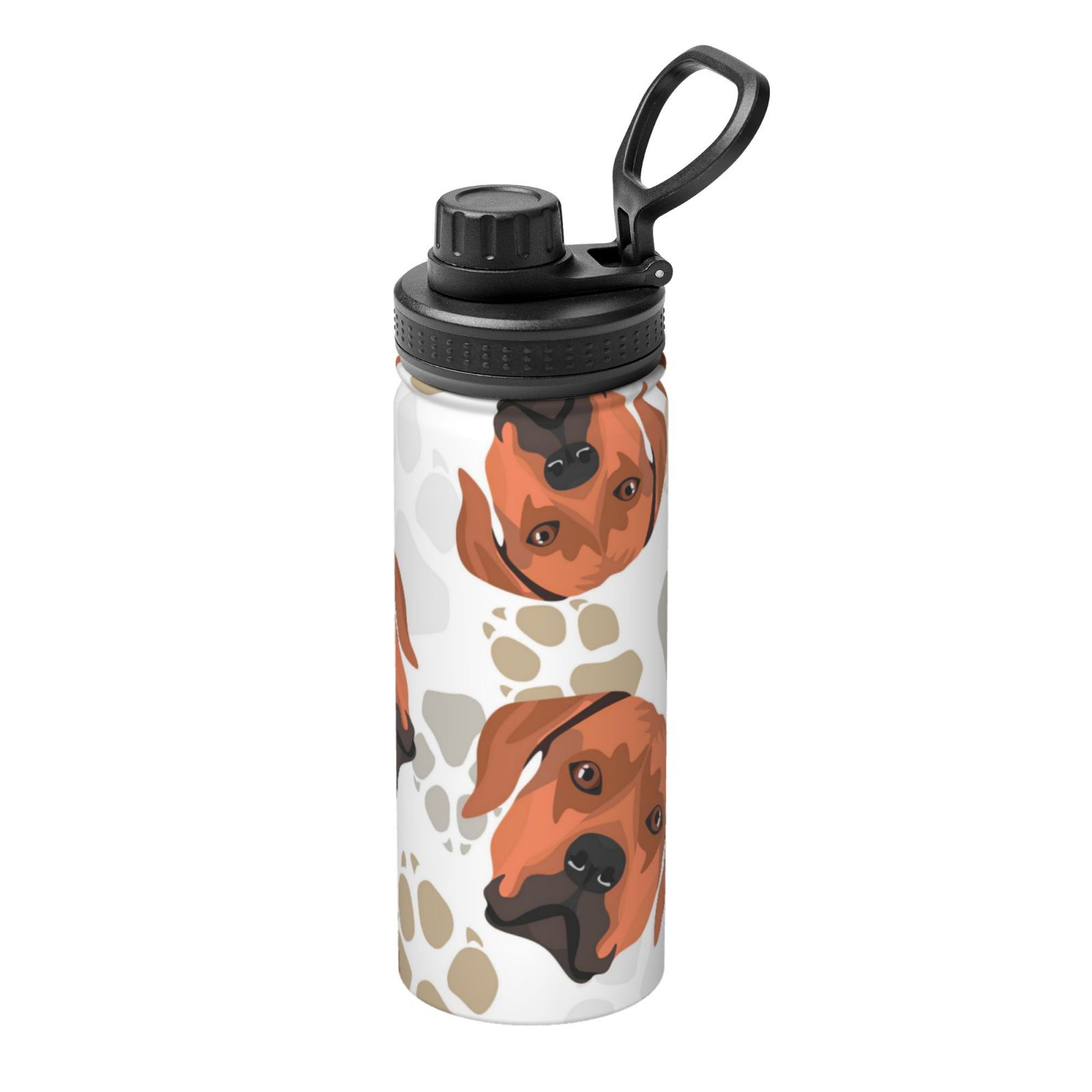 Funny Dog Paws And Head 18 OZ Insulated Water Bottle Stainless Steel