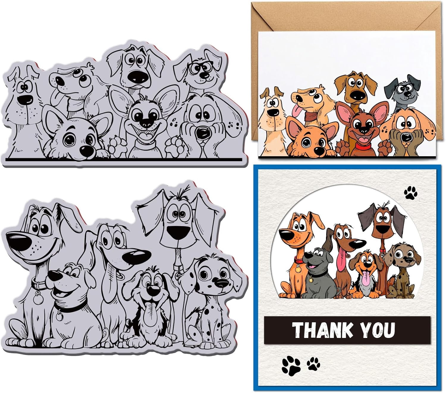 Funny Dog Peeking Cling Rubber Stamp 8.7