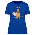 thumbnail image 1 of Funny Dog Playing With Tablet T-Shirt Women -Image by Shutterstock, Female Small, 1 of 2