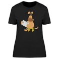 thumbnail image 1 of Funny Dog Playing With Tablet T-Shirt Women -Image by Shutterstock, Female XX-Large, 1 of 2