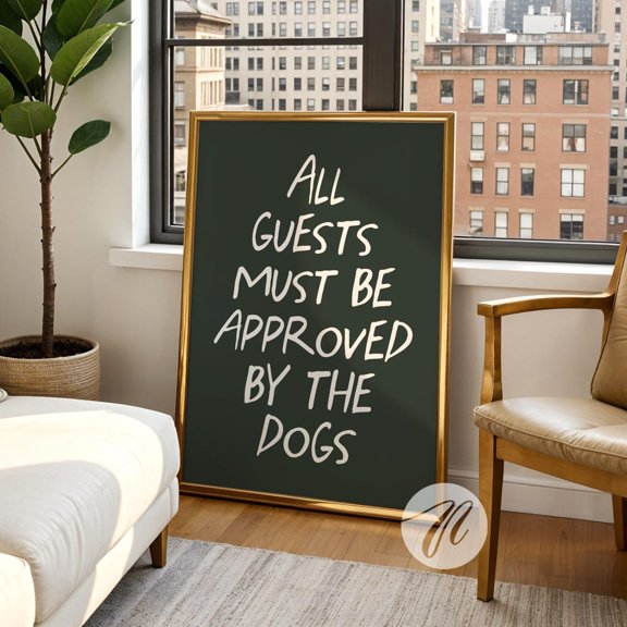 Funny Dog Print, Retro Sage Typography, Dog Lover Gift UNFRAMED PAPER POSTER, Home Decor, Vintage Gift, Living Room Dercor