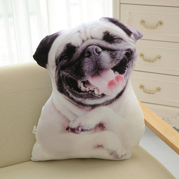 Funny Dog Print Throw Cushion, Adorable Doll Pillow for Sofa, Bed, and Chair, Cute Dog Lover Gift, Decorative Pillow for Home and Office
