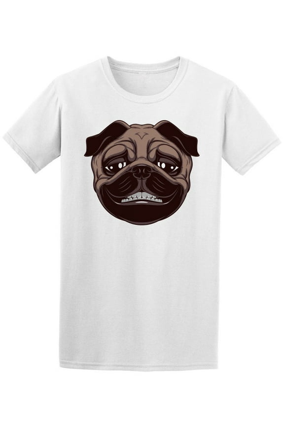 Funny Dog Pug Cartoon T-Shirt Men -Image by Shutterstock, Male 4X-Large