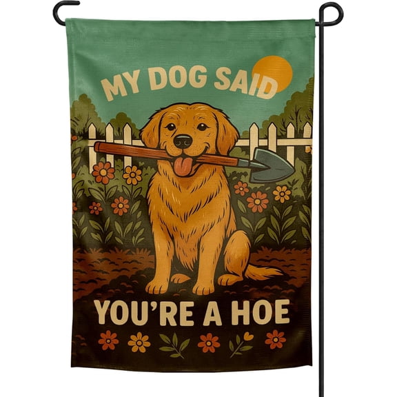 Funny Dog Quote Garden Flag, Sarcastic Lawn Decor, Double-Sided Weatherproof Polyester Outdoor House Banner, 12 x 18 Inches