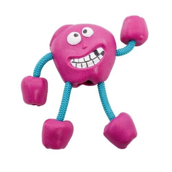 Funny Dog Rubber Squeaky Rope Bone Plush Durable Fun Squeaker Doggie Toy Purple
