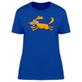thumbnail image 1 of Funny Dog Running Cartoon T-Shirt Women -Image by Shutterstock, Female Medium, 1 of 2