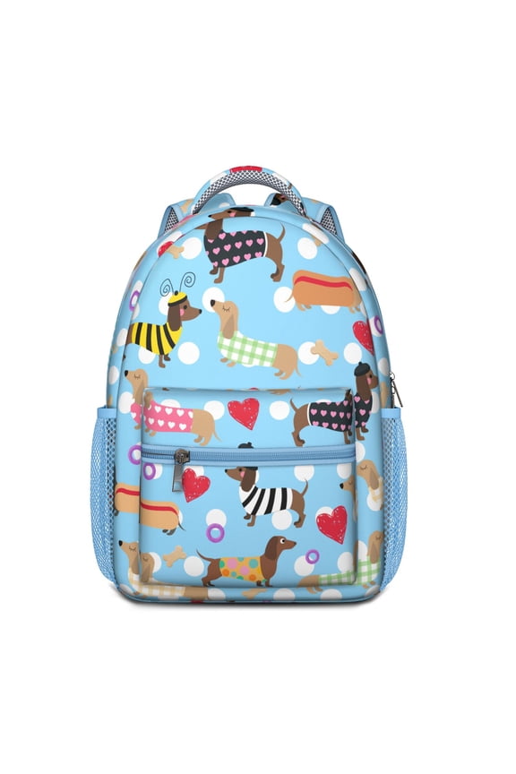 Funny Dog Themed Backpack – Adorable Dog Print School Bag with Bone and Tail Design for Animal Lovers
