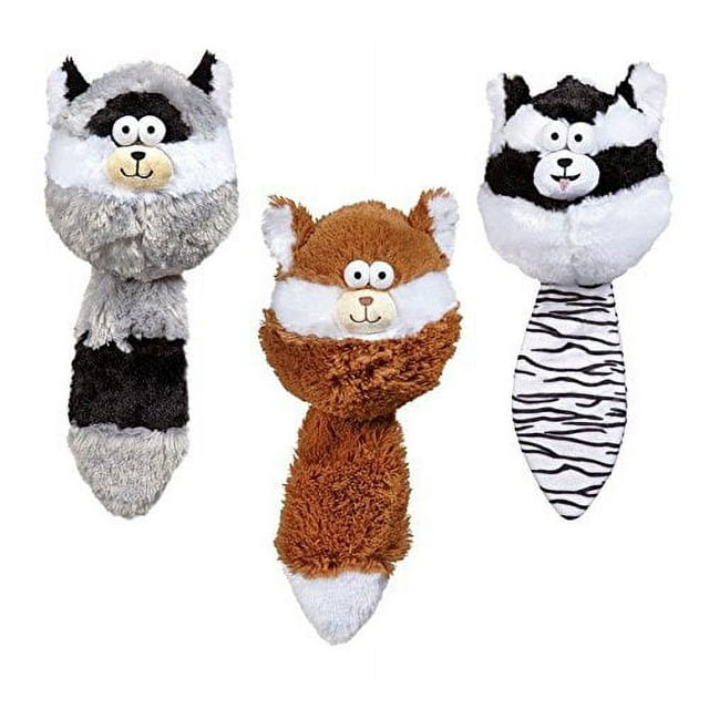 Funny Dog Toys Furry Fatties Crinkle & Squeak Textured Toys Choose Character 15"(Full Set - All 3 Toys)